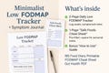 Minimalist Low FODMAP Tracker + Symptom Journal | IBS Food Diary Printable | FODMAP Cheat Sheet | Gut Health Pdf for Instant Download