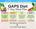 GAPS Diet Meal Plan: Gut Healing Guide & Weekly Planner (Printable PDF Download)