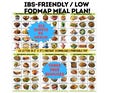 IBS Friendly Low FODMAP Diet Chart | 90 Meal Ideas ibs Printable pdf | FODMAP Chart Food List for Gut Health & Digestive Wellness