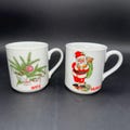 Schmidt Christmas Mug Wife & Husband Greenery Santa Brazil Holiday VTG