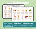 Gut Health Infographics | Supplements, Vitamins & Nutrients Guide | Printable Digestion and Wellness Chart |Digestion, Bloating and Immunity