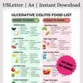 Ulcerative Colitis Food List | Ulcerative Colitis Food Chart | Ulcerative Colitis Grocery List | IBD Low Fiber and Low Fat Foods List PDF