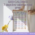 1200 Calorie Meal Plan PDF, 1200 Calorie Printable Planner, 1200 Calorie Meal Prep, 1200 Calories Diet Food List, 1200 Calorie Grocery List