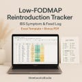 Low-FODMAP Reintroduction Tracker | IBS Symptom & Food Log | Excel Template + Bonus PDF Cheat Sheet