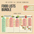 Cortisol Detox Food List Bundle, PCOS Food List, Low Glycemic Chart, Anti Inflammatory Diet Guide, Printable Grocery List PDF