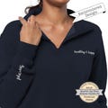 Plexus Embroidered Quarter Zip Sweatshirt | Healthy & Happy - Plexus Sleeve Embroidery | Luxury Plexus Swag
